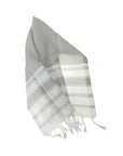 Organic cotton grey striped peshtemal towel – lightweight, eco-friendly, handwoven Turkish towel for spa and self-care rituals