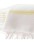 Organic Cotton Turkish Peshtemal Hand Towel Metallic Gold Stripes