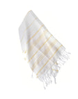 Golden striped peshtemal towel – organic cotton hand towel handmade in Turkey with soft fringe
