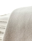Sandstone organic cotton peshtemal hand towel with fringe, soft, sustainable, and Turkish artisan-made