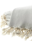 Sandstone organic cotton Turkish peshtemal hand towel – artisan-made, eco-friendly, soft spa towel with fringe edges