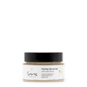 Sans Skincare honey lip scrub with real honey – natural exfoliating scrub in glass jar for soft, smooth, hydrated lips