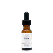 Sans Skincare Nourish Face Serum with CoQ10 in amber dropper bottle, natural nighttime serum that hydrates skin and reduces fine lines.
