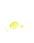 Yellow drops of Sans Skincare Wet Skin Moisturizer on white background, showing lightweight oil texture