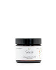 Sans Skincare Whipped Face Butter with CoQ10 in amber jar with black lid, rich natural moisturizer that nourishes and protects skin