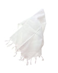 Organic cotton Turkish peshtemal hand towel – bright white, lightweight, eco-friendly towel for skincare and spa rituals