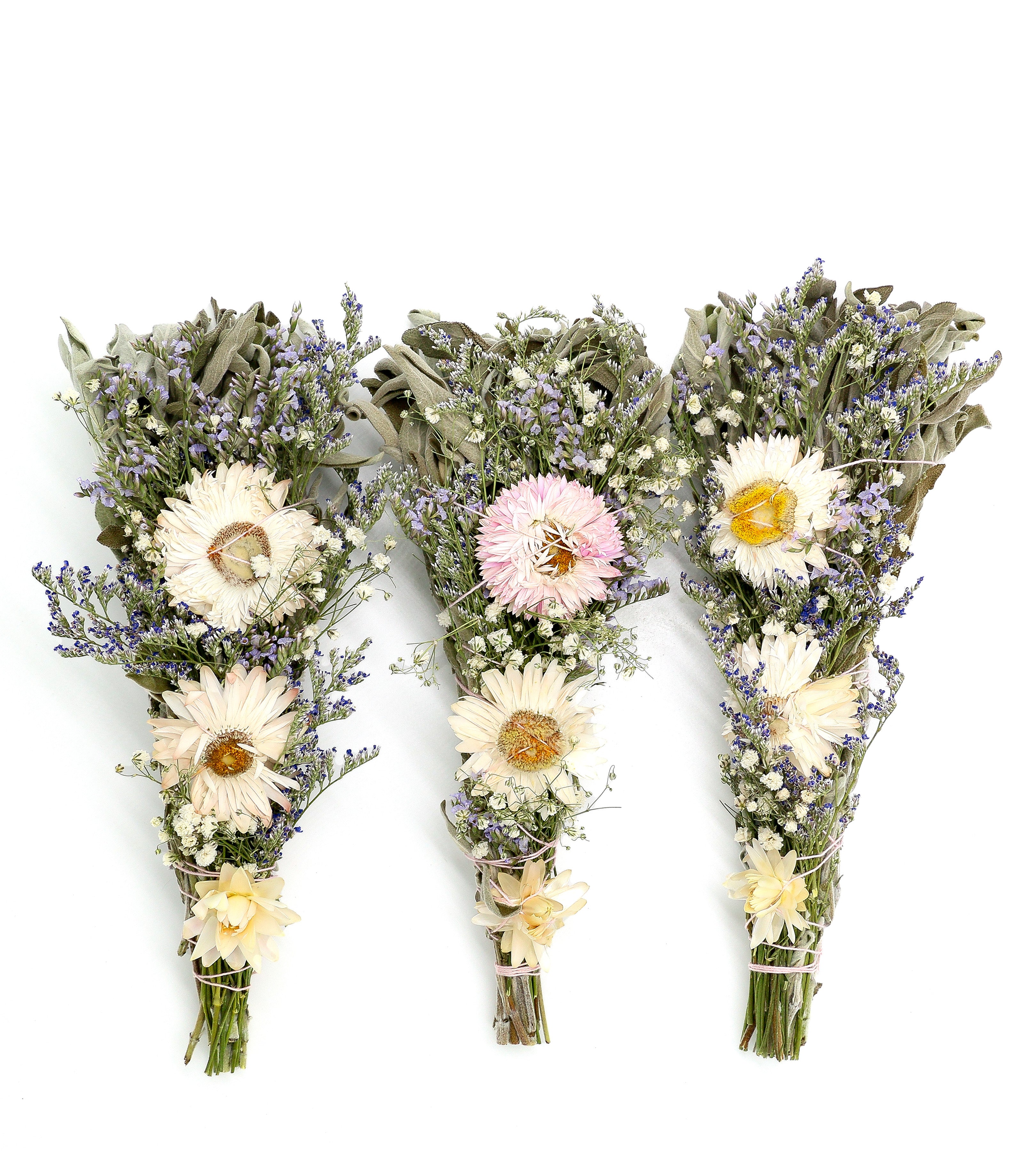 Hand-tied Prairie Floral Sage Smudge Bundle of sage, lavender, and wildflowers for grounding and clarity