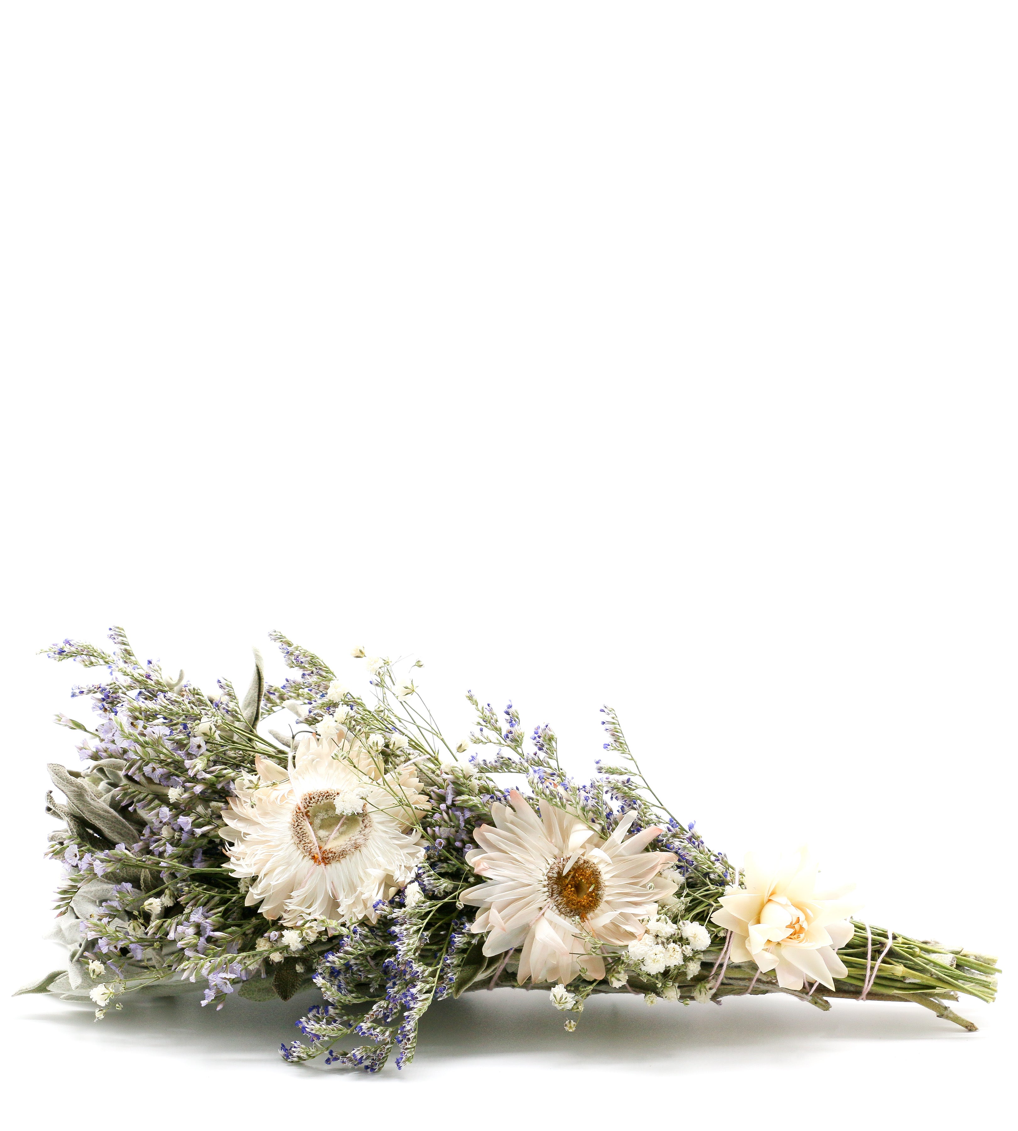 Prairie Floral Sage Smudge Bundle with dried sage and wildflowers for cleansing and renewal rituals