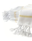 Organic Cotton Turkish Peshtemal Hand Towel Metallic Gold Stripes