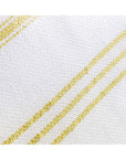 Organic Cotton Turkish Peshtemal Hand Towel Metallic Gold Stripes