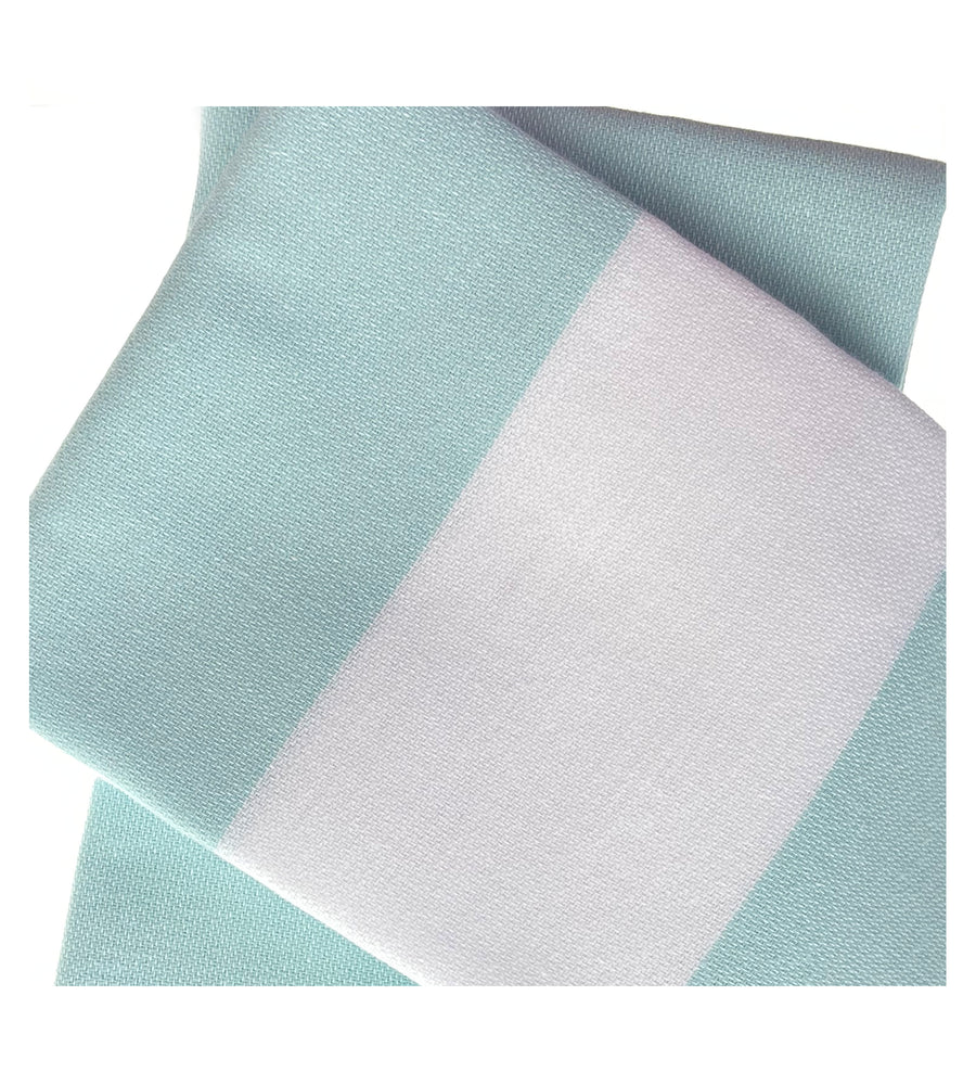 Organic Cotton Turkish Peshtemal Hand Towel Mint Stripes