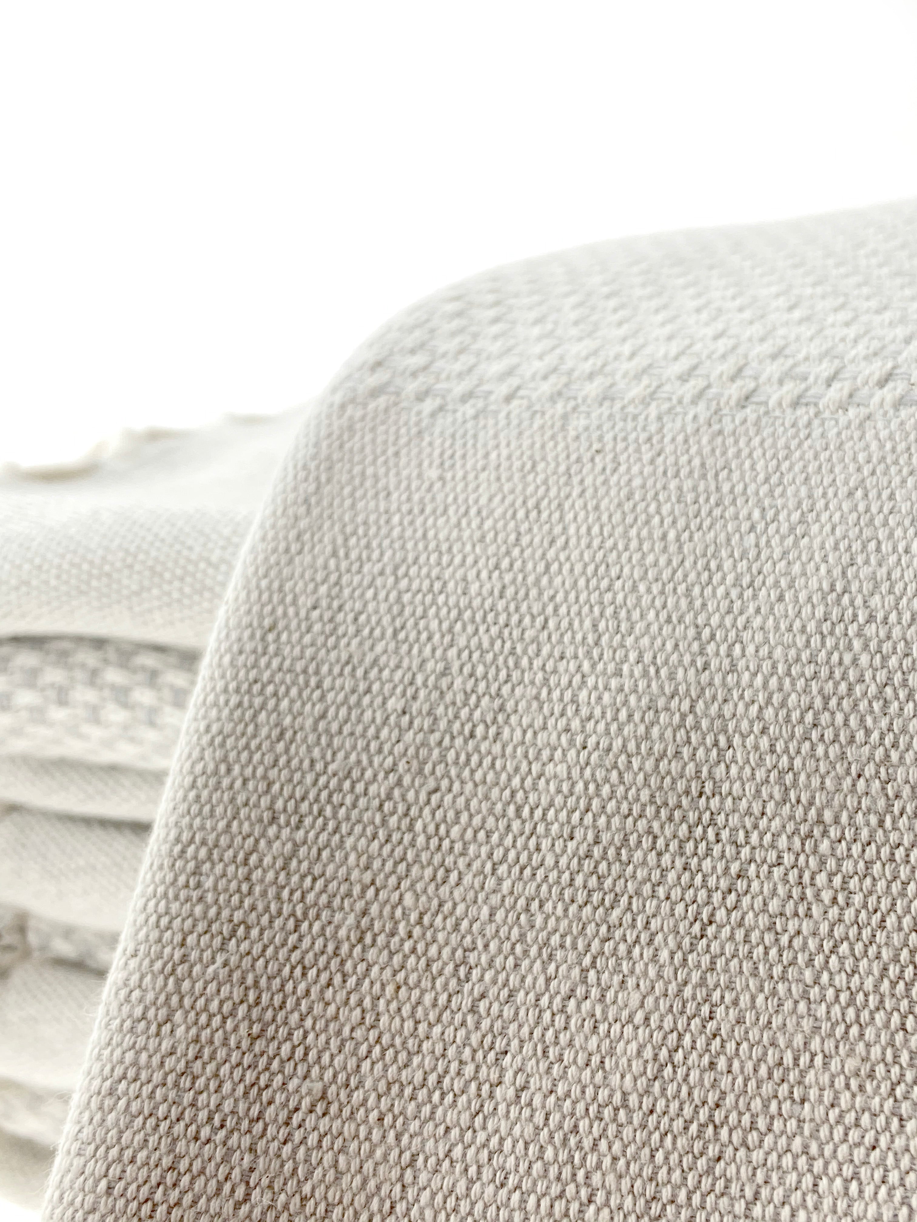 Sandstone organic cotton peshtemal hand towel with fringe, soft, sustainable, and Turkish artisan-made