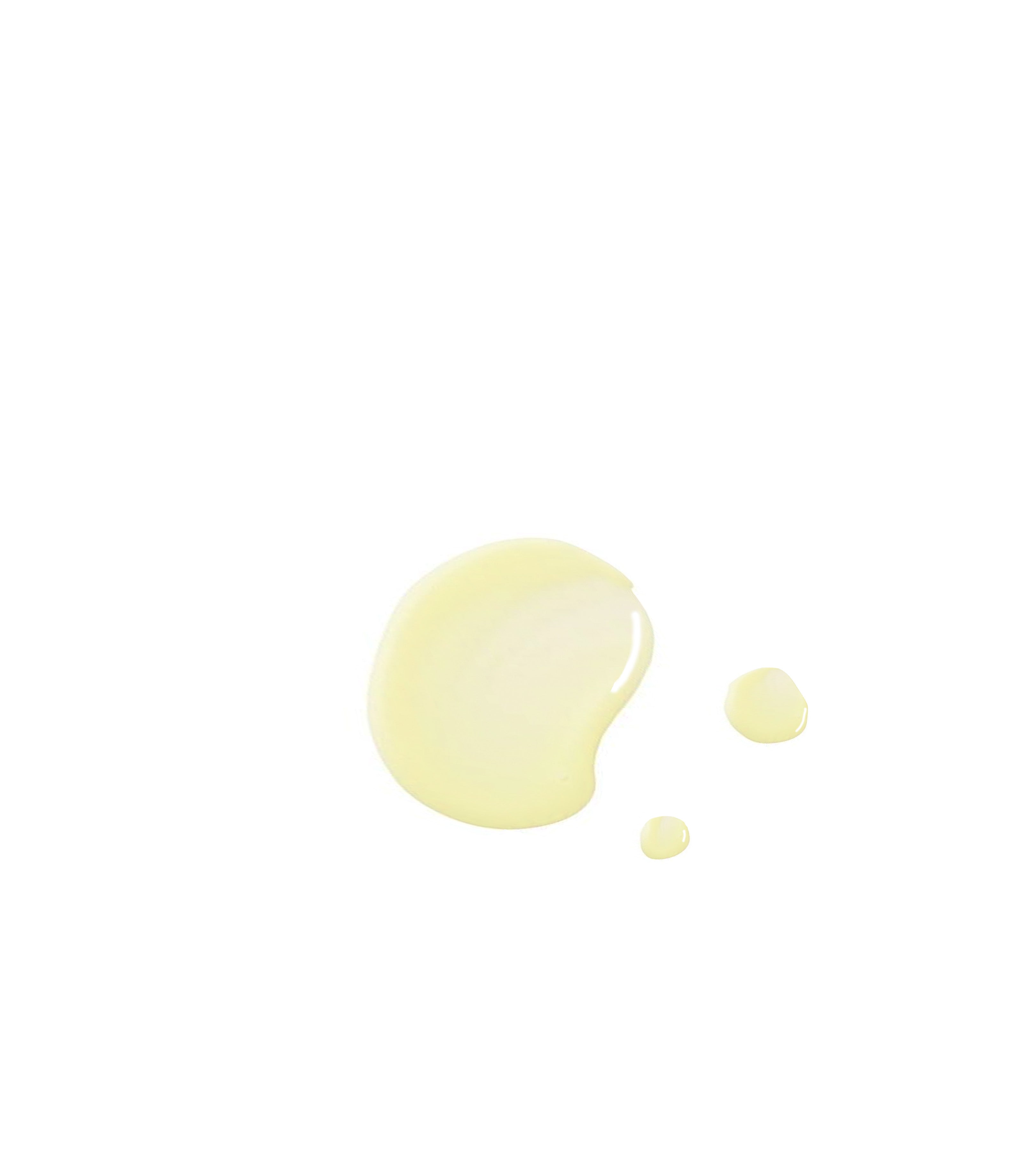 Swatch of Sans Skincare Moisturizing Body Wash showing creamy yellow liquid texture on white background