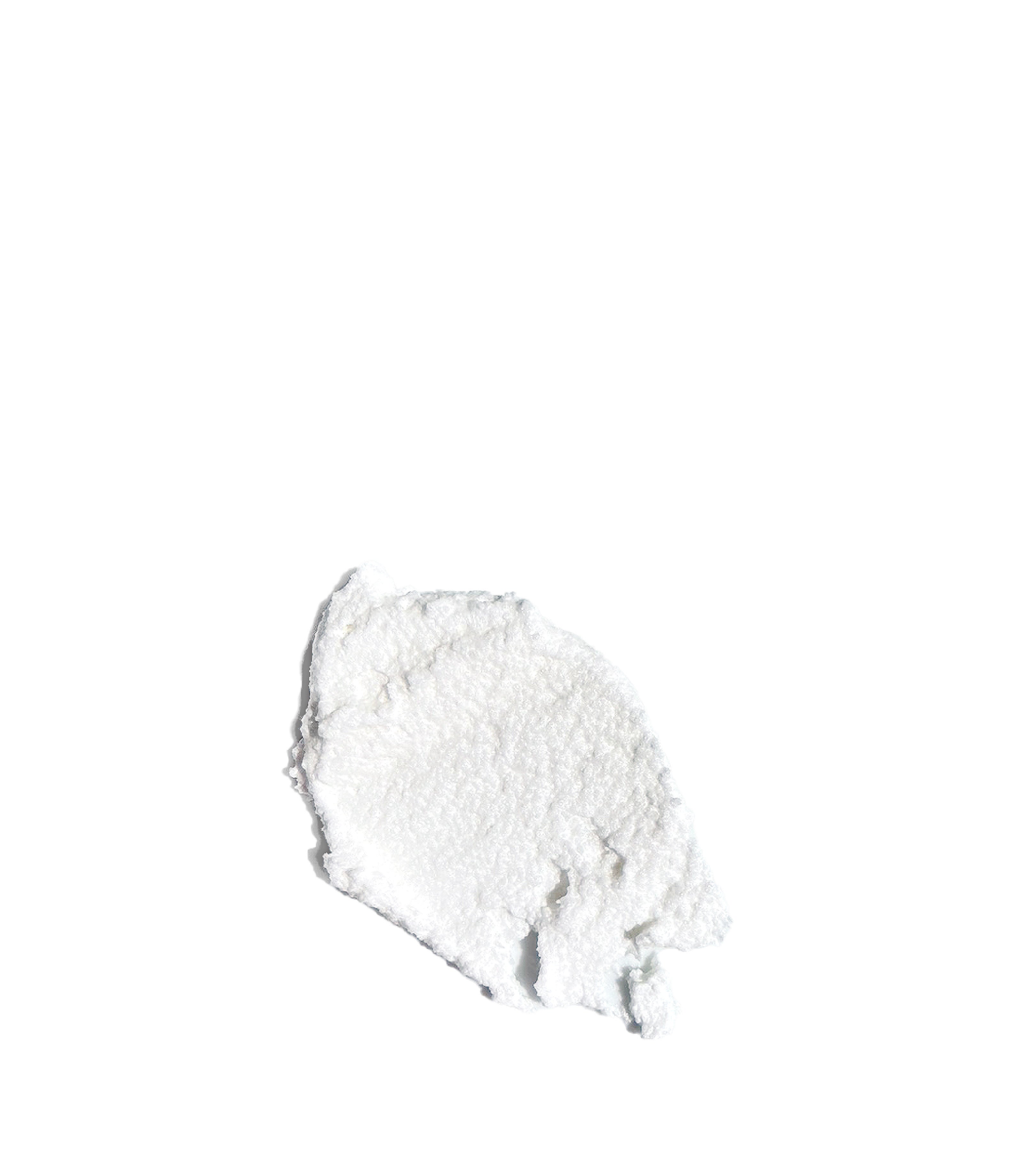 Sans Skincare Whipped Facial Scrub shown as white whipped texture on white background, natural exfoliating formula that smooths skin