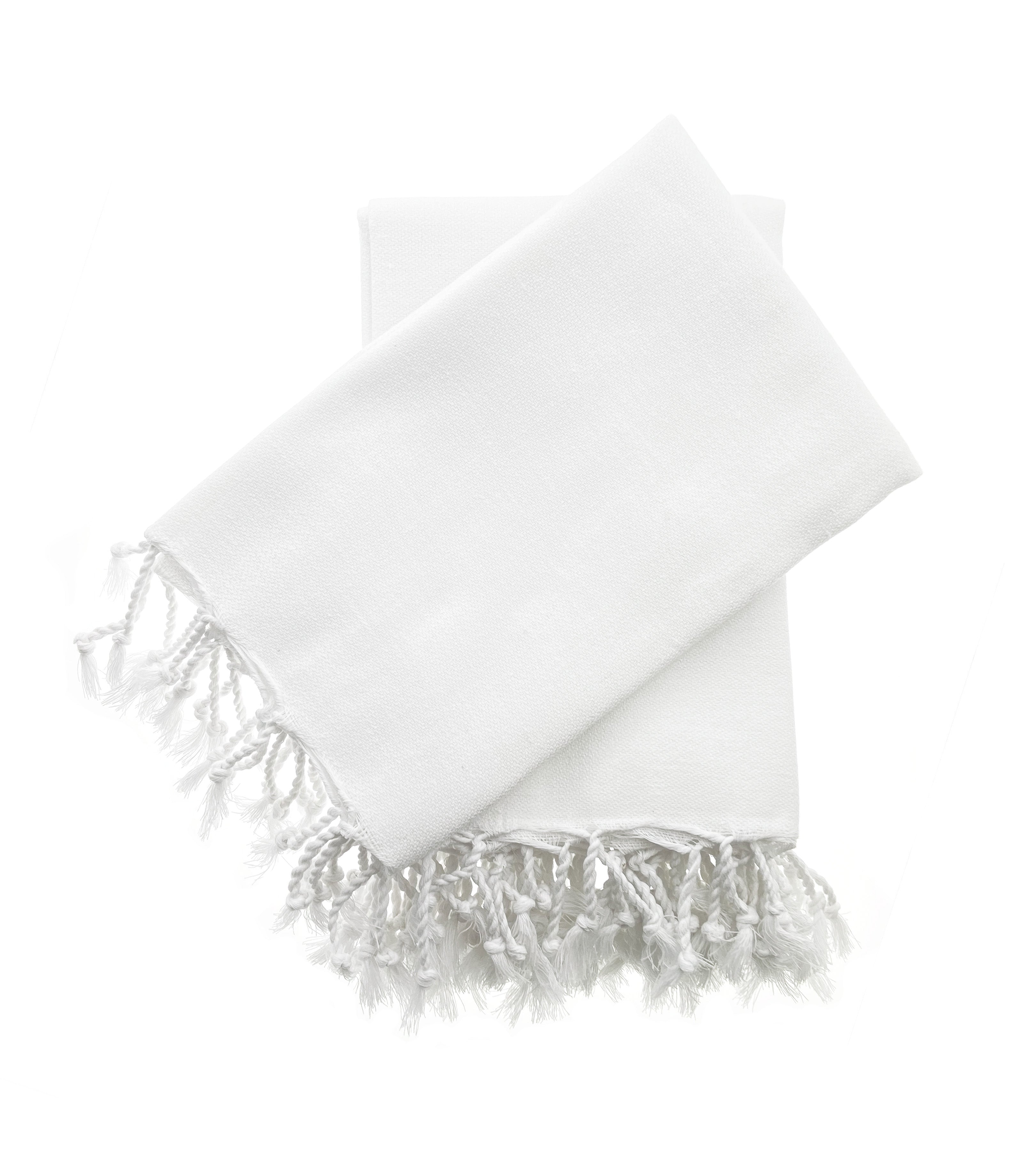 Sans Skincare Turkish peshtemal towel – organic cotton hand towel in bright white for face, spa rituals, and natural self-care
